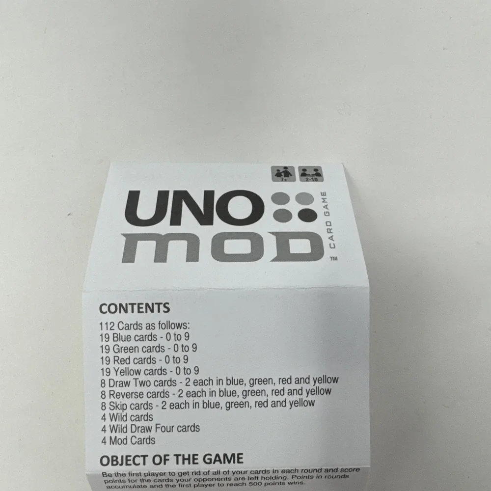 UNO‎ Mod Red Case Card Game with Plastic Slide Case Mattel 2009 W/Instructions